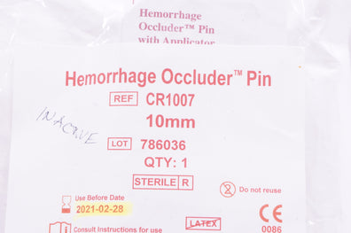 Surgin CR1007 Hemorrhage Occluder Pin 10mm (x)